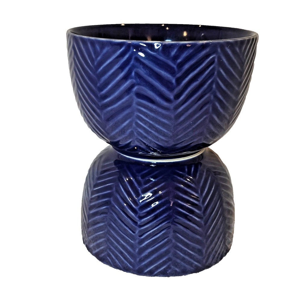 Euro Ceramica Stoneware Bowls Set of 2 Chevron Pattern Microwave Dishwasher Safe